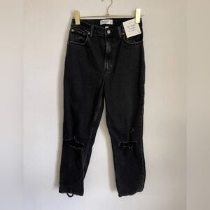 Abercrombie & Fitch Dark The Ankle Straight Ultra High Rise Curve Love! Size 4xs